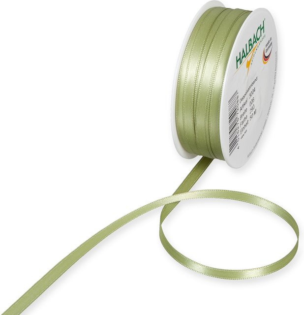 Halbach Satinband aus Polyester in Hellgrün, Breite: 6 mm, Länge: 10 m - Bild 1
