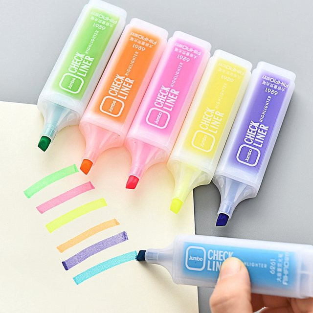 Maker Flüssige Textmarker Set mit 6 Farben in Multicolour und Gelb, Chisel-Spitze für Bürobedarf und Notizen - Bild 1