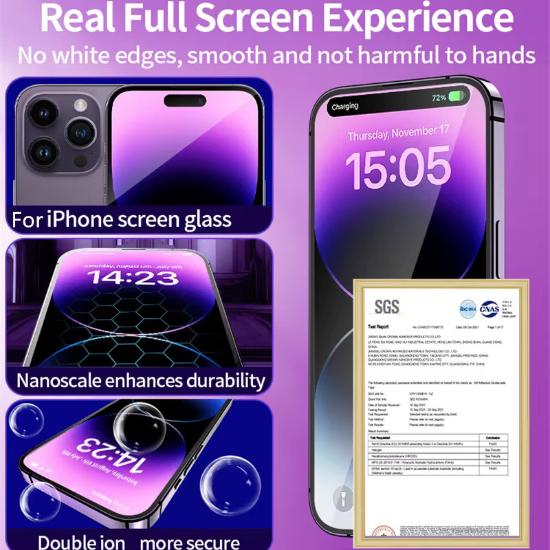 Balsam Displayschutzfolie aus gehärtetem Glas in Transparent für iPhone 15, 14, 13, 12, 11 Pro, XS Max, XR mit Staubentfernungsset - Bild 2
