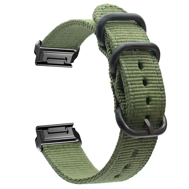 QCTOG Uhrenarmband Nylon, geflochten, Schwarz, Unisex, 22mm/26mm - Bild 2