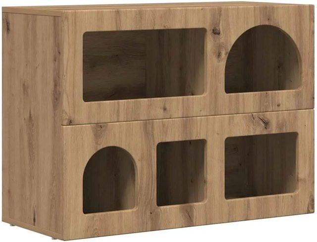 vidaXL Sideboard Artisan-Eiche in Braun aus Holzwerkstoff, B/T/H: 80,5 x 35 x 59 cm - Bild 1