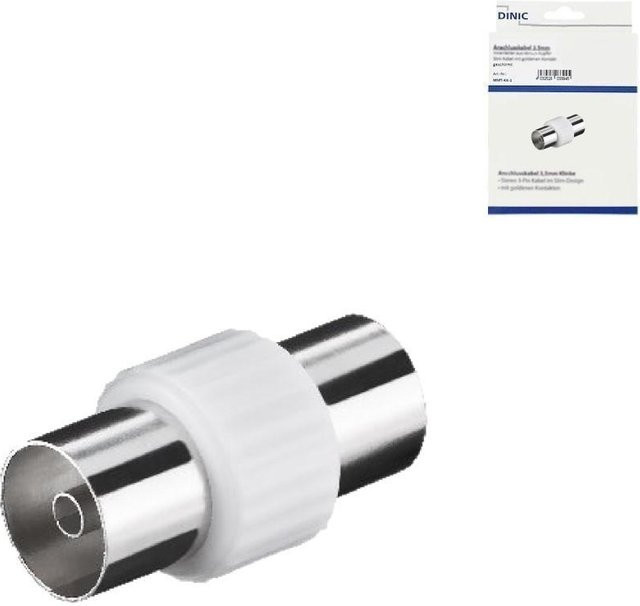 DINIC IEC-Doppelbuchse für Antennenkabel in Silber - Bild 1