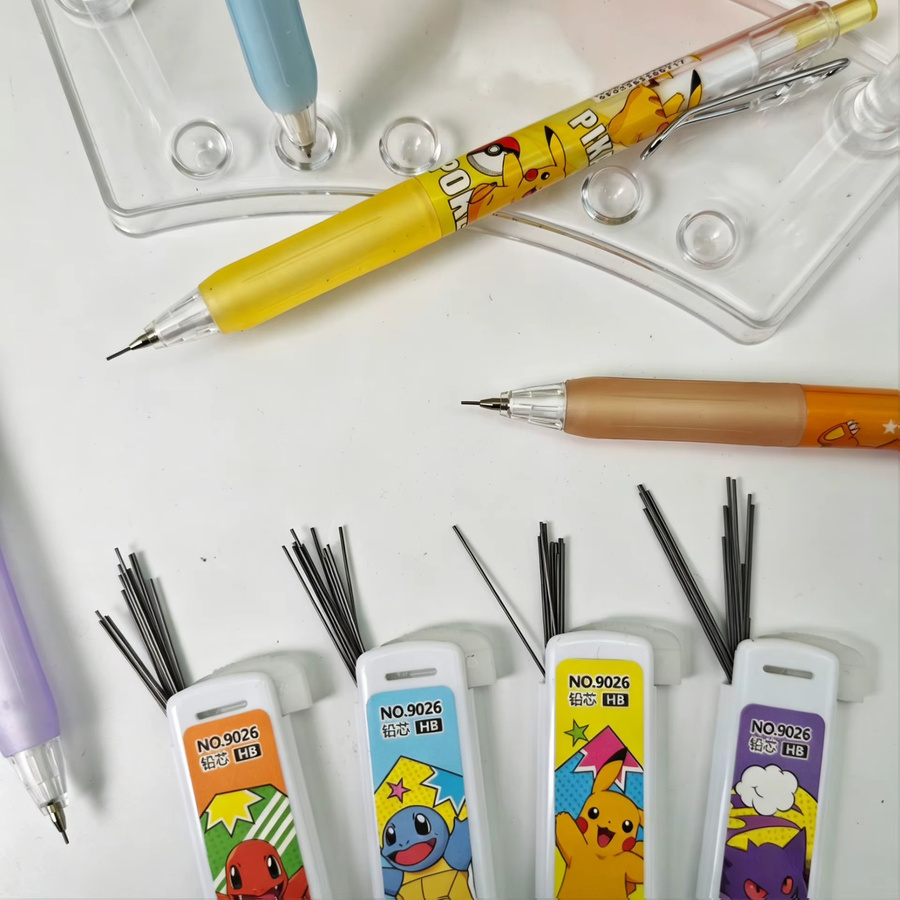 Bandai Pokémon Mechanisches Bleistift-Set mit Pikachu, Glurak und Schiggy in Mehrfarbig - Bild 2