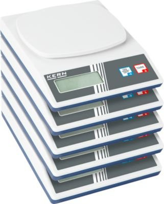 KERN & Sohn Digitale Waagen 5er-Set in Weiß mit LCD-Display, Wägebereich 2200 g, Wägefläche: 13,4 x 12,7 cm - Bild 1