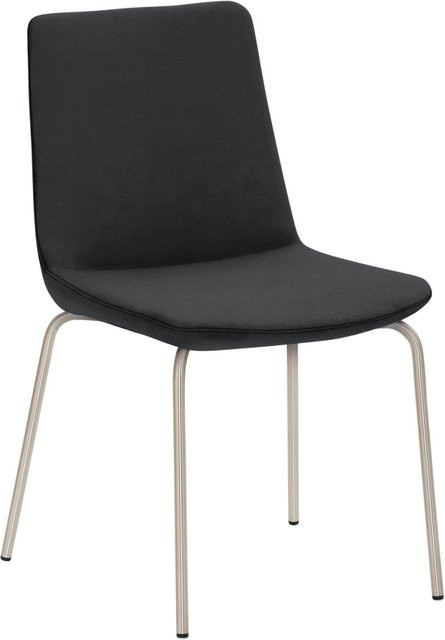 Mayer Sitzmöbel Stuhl Vierfuß in Anthrazit mit Edelstahlgestell, Mikrofaser Lederoptik, B/T/H: 48 x 54 x 87 cm - Bild 1