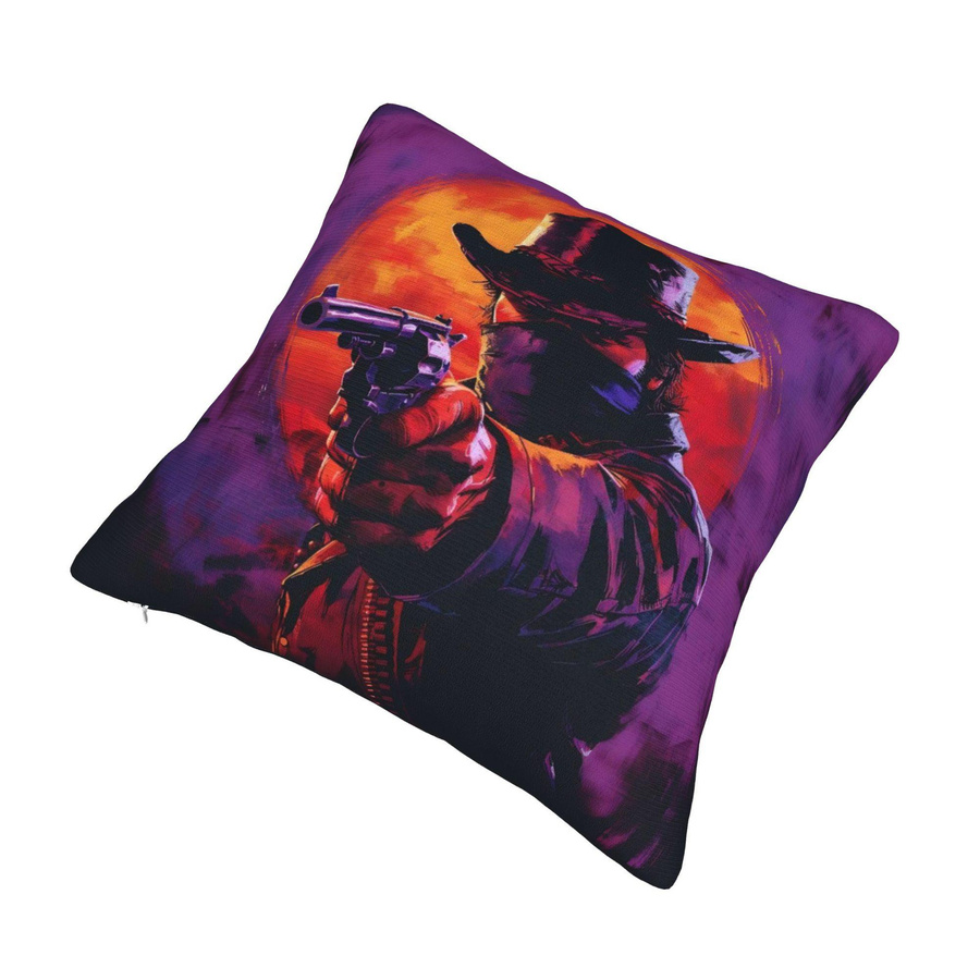 Arthur Morgan Kissenbezug Merch Dekorative Kissenhülle aus Peach Skin, B/H: 18 x 18 cm - Bild 4