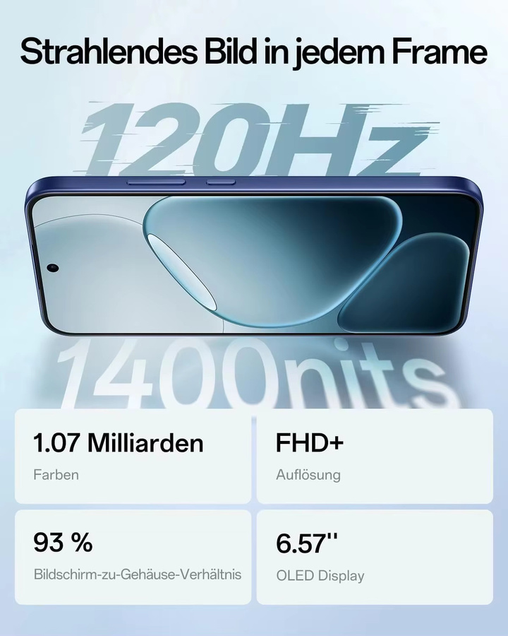 OPPO A6 Pro 5G Smartphone EU-Version mit 256 GB Speicher, 8 GB RAM, 6500 mAh Akku, MTK Dimensity 6300, AMOLED Display und 50 MP AI-Hauptkamera in Silber oder Blau - Bild 1