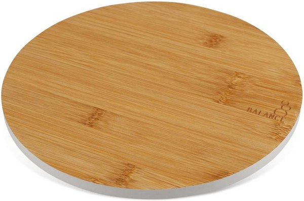 Fackelmann Schneidebrett Balance rund aus Bambus, Durchmesser: 24 cm, Braun
