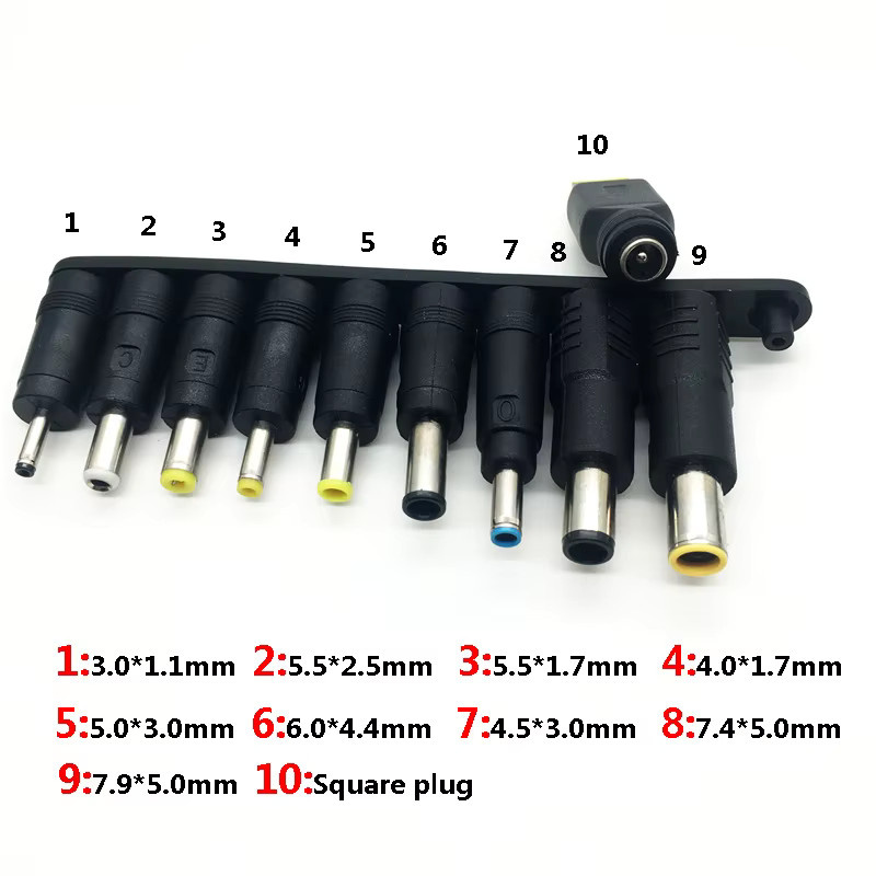 BSN DC-Stromadapter-Set mit AC-Stecker und 5,5x2,1mm DC-Buchse für Thinkpad Laptops, Schwarz - Bild 2