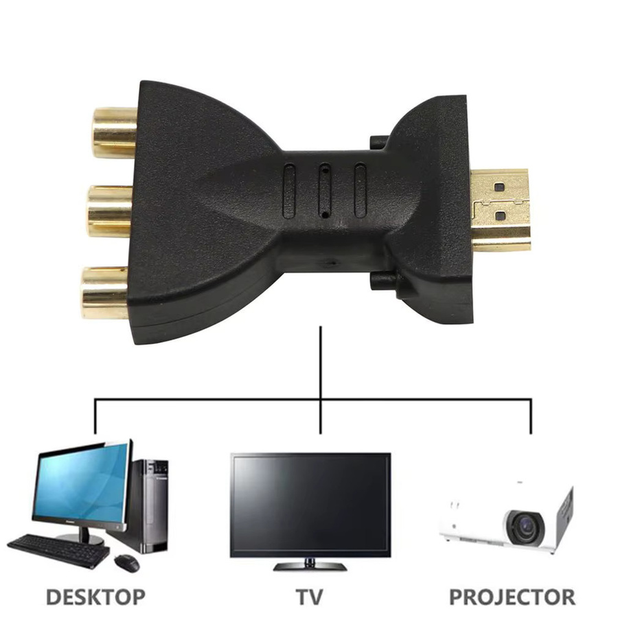 OIMG HDMI zu 3RCA Video Audio AV Adapter in Schwarz für DVD und Projektor - Bild 3