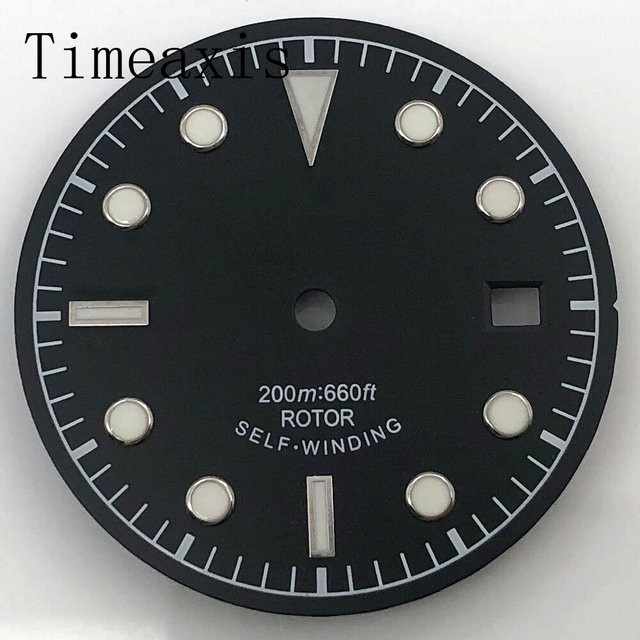 Timeaxis Uhrenteile Zifferblatt, 30,5 mm, Schwarz, Unisex - Bild 1