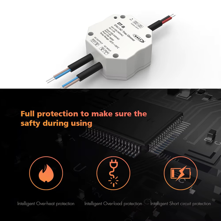 CENFAYA DALI AC Triac Dimmer Licht Controller DALI-2 DT4 mit Druckschalter für einfarbige dimmbare LED Lampen in Weiß - Bild 2