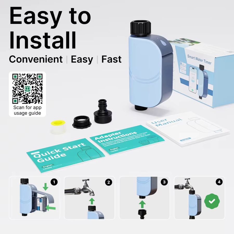 EZAIOT Intelligenter WLAN-Gartenbewässerungstimer von Tuya mit App-Steuerung und Sprachsteuerung für Alexa, Google Home und Yandex Alice, Batteriebetriebenes Sprinkler- und Tropfbewässerungssystem - Bild 5