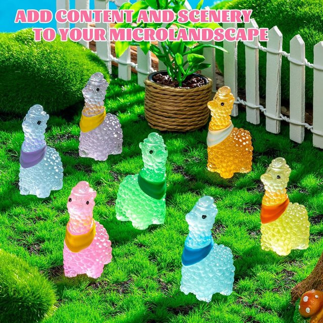 Yiran toy Mini-Alpakas Tierfiguren leuchtend im Dunkeln 5-teiliges Set - Bild 1