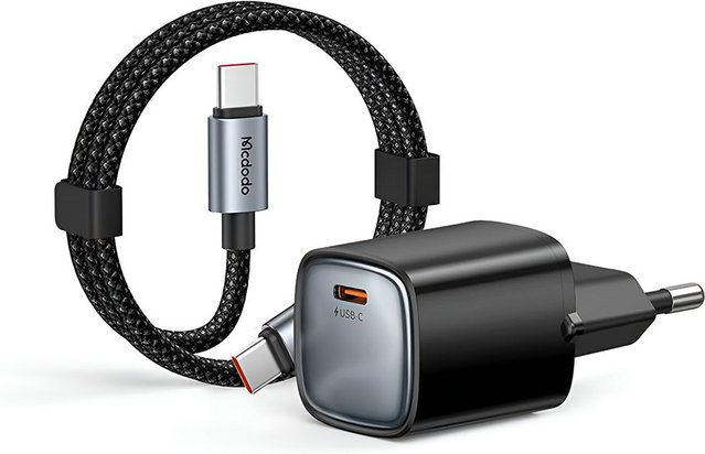 Mcdodo Nano CH-4433 Netzteil mit USB-C-Kabel, 45W, 3A, Schwarz - Bild 1