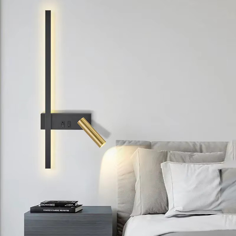 Sanoni Moderne Verstellbare LED-Wandleuchte aus Metall in Schwarz mit Warmweißem Licht und Touch-Funktion - Bild 2