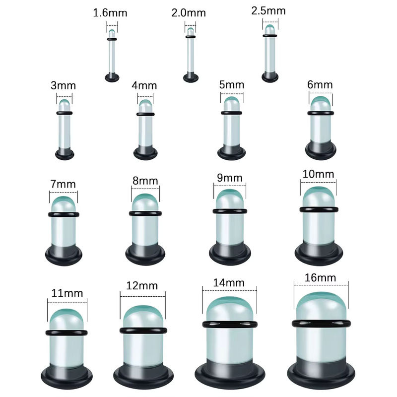 WTX Ohrmessgeräte Glas, Dehnungsset, 1,6–16 mm, Unisex - Bild 2