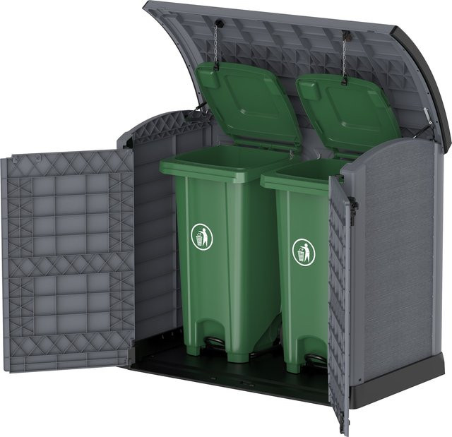Duramax StoreAway ARC 1200 Aufbewahrungsbox für 2 Mülltonnen in Anthrazit, B/H/T: 145 x 125 x 83 cm - Bild 1