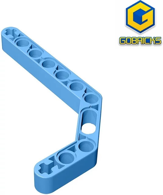 Gobricks GDS-968 Technik Liftarm, modifiziert gebogen, dick, 1 x 11,5 doppelt, blau, Zubehör - Bild 1
