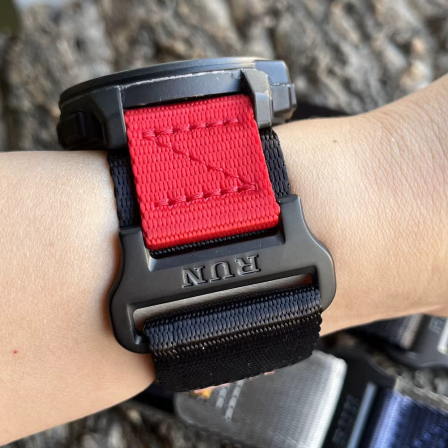 Galaone Uhrenarmband Nylon, Schwarz, 22 mm, Garmin Instinct Solar - Bild 2