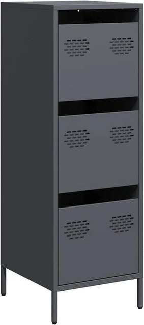 vidaXL Highboard aus kaltgewalztem Stahl in Anthrazit matt, B/T/H: 39 x 35 x 103,5 cm - Bild 1