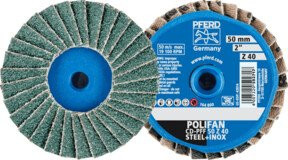 PFERD Combidisc Zirkon Mini-Polifan CD Schleifscheibe Ø 50mm für gehärteten Stahl, Mehrfarbig - Bild 1