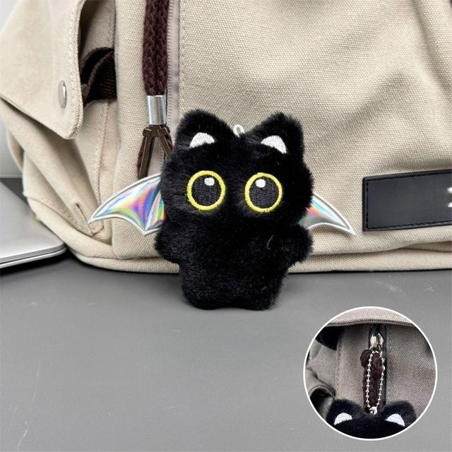 Schlüsselanhänger Schwarze Katze, Erdbeerflügel, Unisex - Bild 1