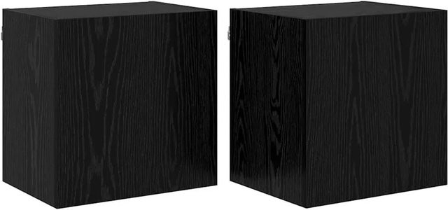 vidaXL Wand-TV-Schränke 2er-Set in Schwarz und Eichen-Optik, B/T/H: 40,5 x 30 x 40 cm - Bild 1
