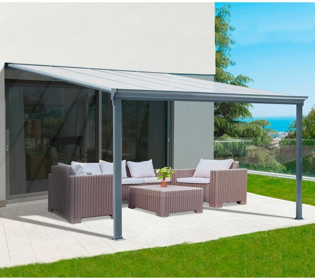 Floraworld Terrassenüberdachung aus Polycarbonat in Anthrazit, B/T: 312 x 303 cm - Bild 1