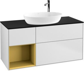 V&B Waschtischunterschrank Finion mit Wandbeleuchtung, Weiß lackiert, Breite: 120 cm, Tiefe: 50,1 cm, Höhe: 50,1 cm - Bild 1