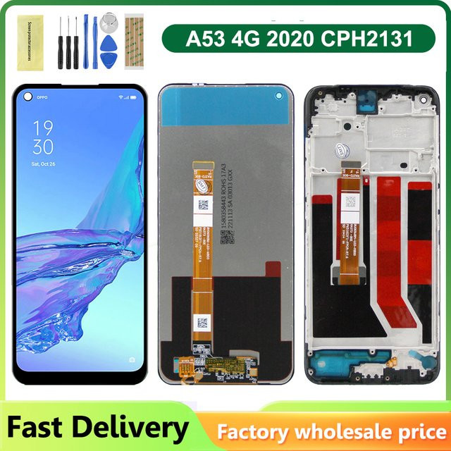 OPPO A53 4G / A53 5G LCD-Display-Ersatz mit 6,5 Zoll Touchscreen Digitizer Vollmontage inklusive Rahmen in Schwarz - Bild 1