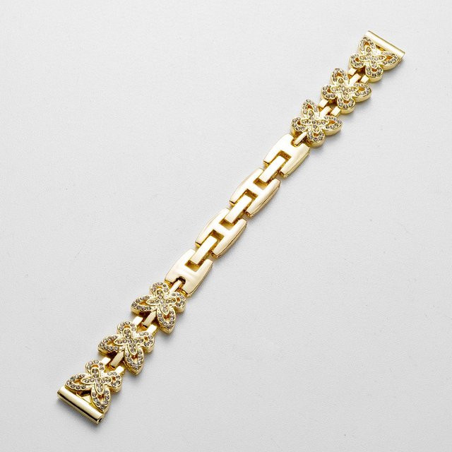 Global Finds Uhrenarmband Schmetterling, Edelstahl, Gold, Zirkonia, Kristall, Unisex - Bild 1