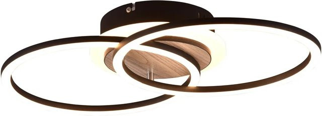 Reality LED-Deckenleuchte Giro 1-flammig Schwarz Matt mit Fernbedienung und Dimmfunktion, Durchmesser: 46,5 cm - Bild 1