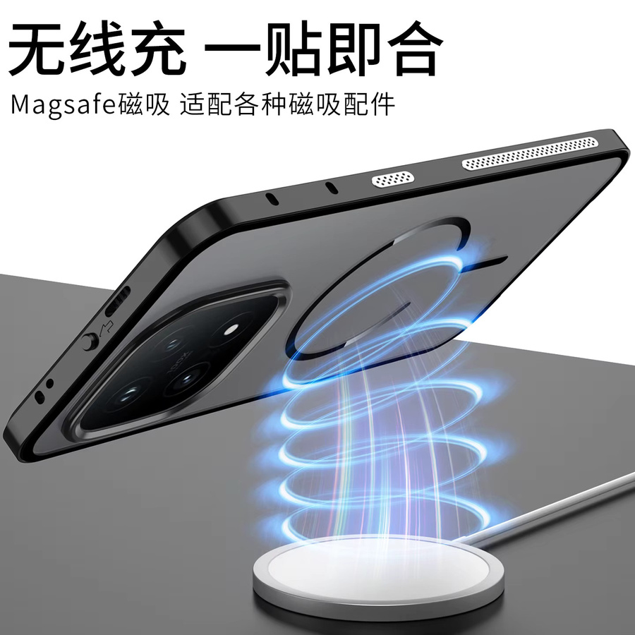 Magnetische Handyhülle für VIVO IQOO 15 und 15t aus Aluminiumlegierung mit mattem Acryl-Rückdeckel in Transparent und Schwarz - Bild 3