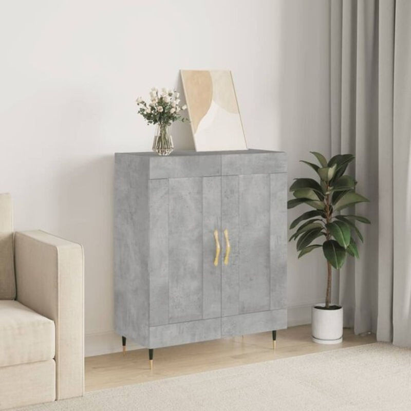 Modernes Sideboard Vidaxl in Grau aus Holzwerkstoff und Metall, B/T/H: 69,5 x 34 x 90 cm - Bild 1