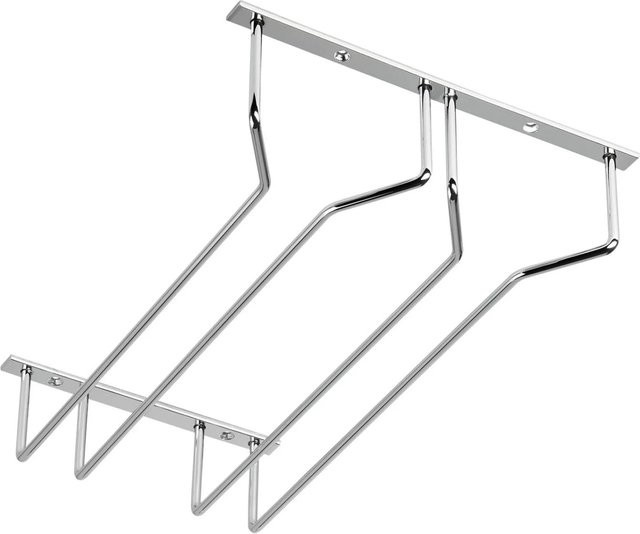 SOTECH Gläserhalter für 2 Glasreihen aus Metall in Silber, Chrom poliert, Wandmontage, B: 35,5 cm, H: 23,5 cm, T: 7,0 cm - Bild 1