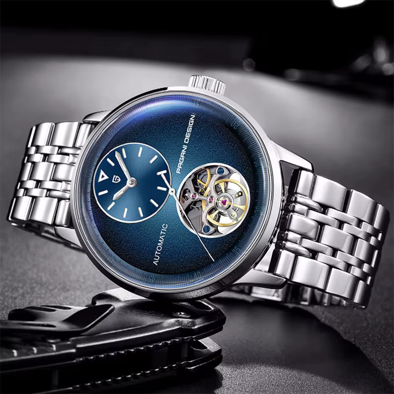 Pagani Design Armbanduhr Tourbillon, Automatik, Edelstahl, Gold, 42 mm, Herren - Bild 5