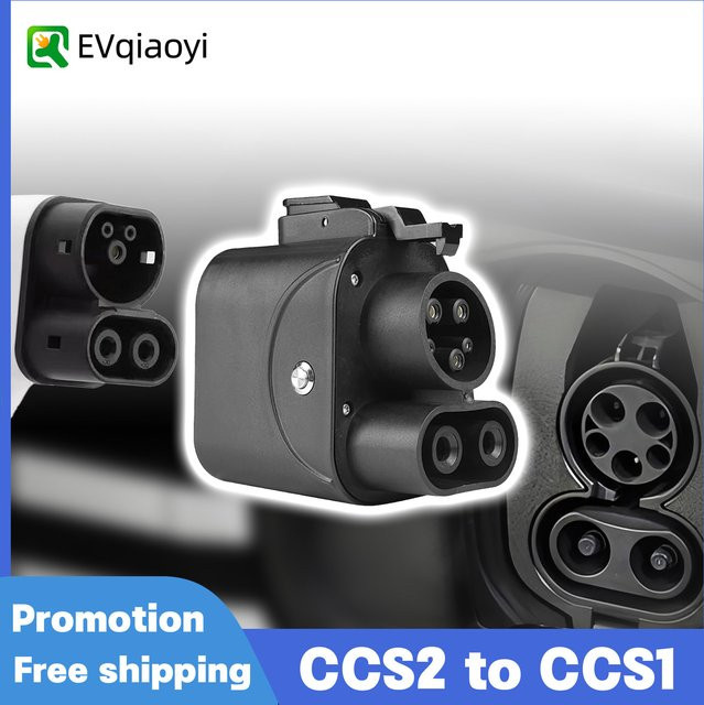 EVqiaoyi CCS2 auf CCS1 Adapter für AC/DC 250 kW Schnellladung in Schwarz - Bild 1
