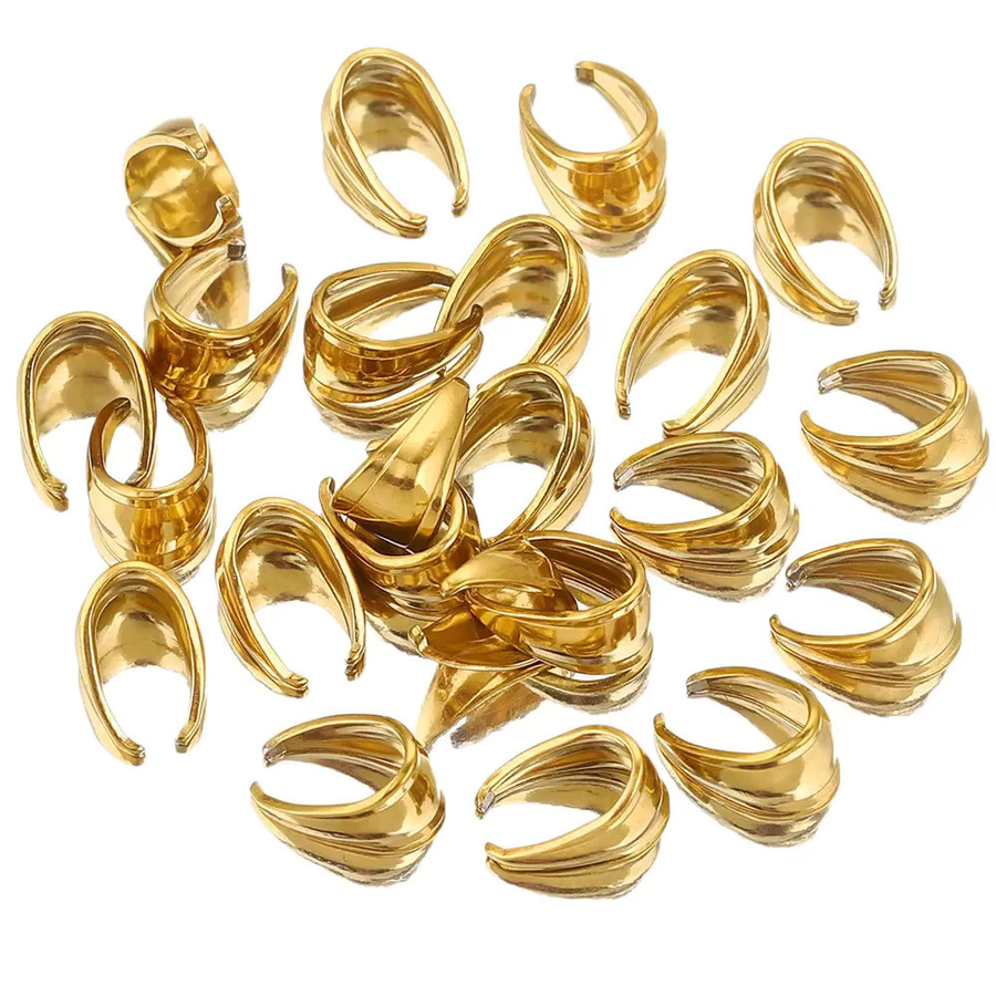 Alisaya Anhänger Clip Stecker Verschluss, Edelstahl, Gold Farbe, Unisex - Bild 1