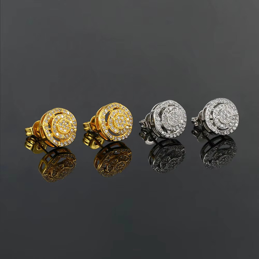 Ohrstecker, Goldfarbe, Zirkonia, Unisex - Bild 2