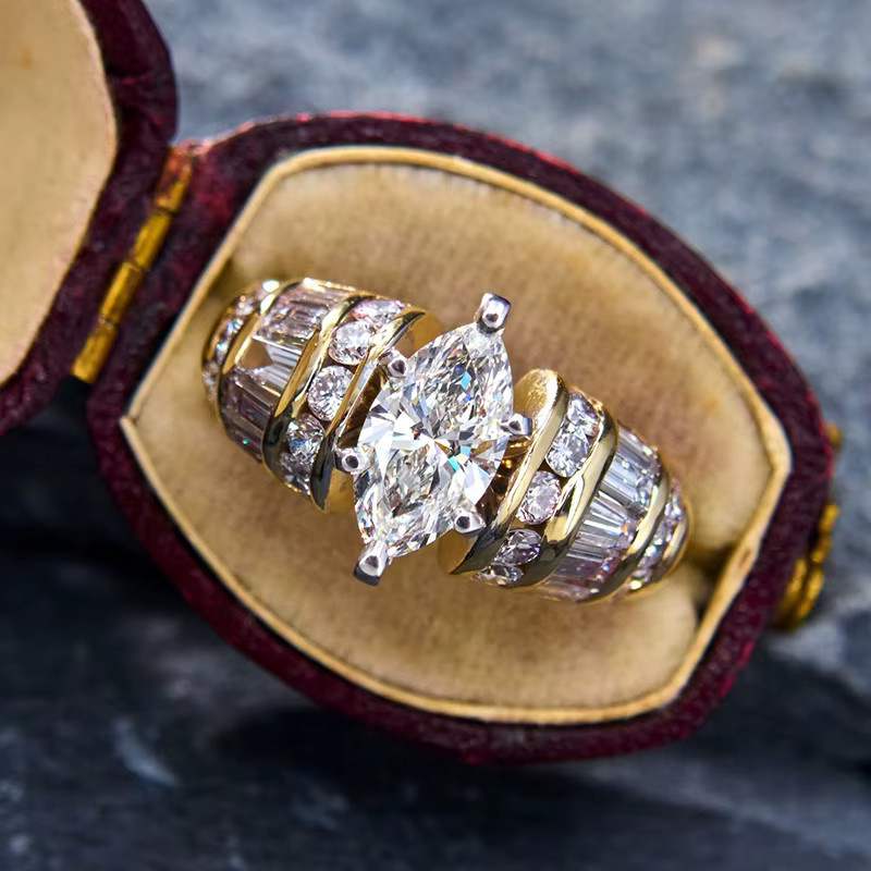 Huitan Damenring, Bicolor, Gelbgold, Zirkonia - Bild 3