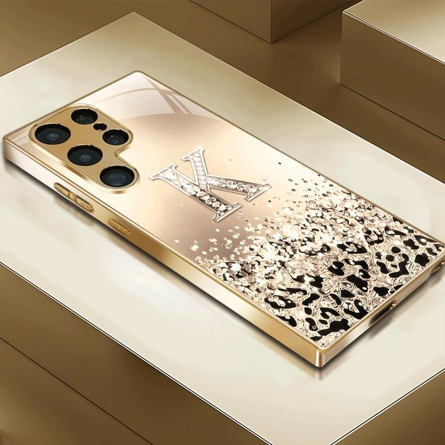 Stoßfeste Handyhülle aus galvanisiertem Glas und TPU für Samsung Galaxy S26 S25 S24 S23 S22 S21 FE Ultra Plus in Gold - Bild 1