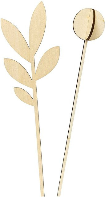 Rico Design Stecktulpen aus Holz in Braun, 2 Stück, Höhe: 28 cm - Bild 1