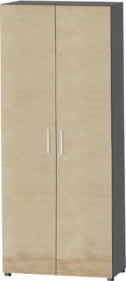 Schäfer Shop Select Schrank SET UP mit 6 Fächern, abschließbar, Graphit/Wildeiche, B: 80 cm, T: 42 cm, H: 224 cm - Bild 1