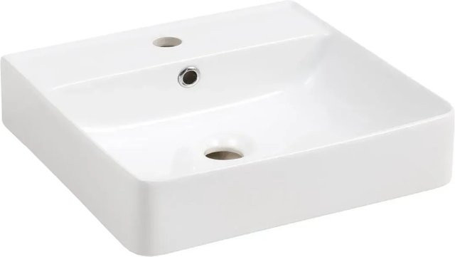 Fackelmann Aufsatzwaschbecken Vaida aus Keramik in Weiß, B/T/H: 41 x 41 x 11 cm - Bild 1