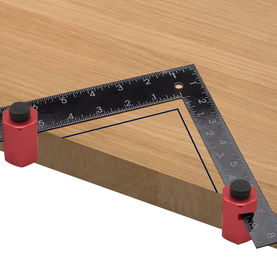 GDART Treppenlehren Set für Layout und Rahmen, 1 Paar Rip Guide Speed Square Jigs mit quadratischer Befestigung, Rot - Bild 4