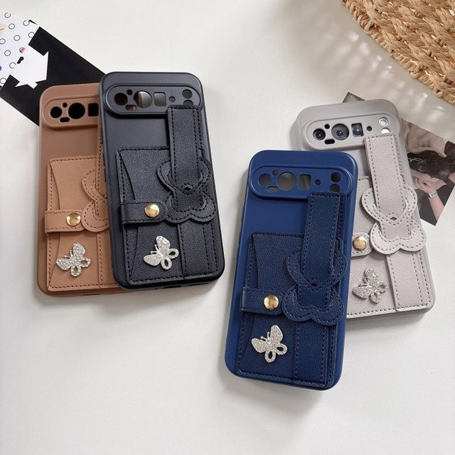 Silikon Handyhülle mit Handgelenkband und Flip Wallet Tasche für Motorola Moto Edge 70 60 50 Fusion 60S 40 NEO 50 Pro 60 Stylus E15 in Blau - Bild 1
