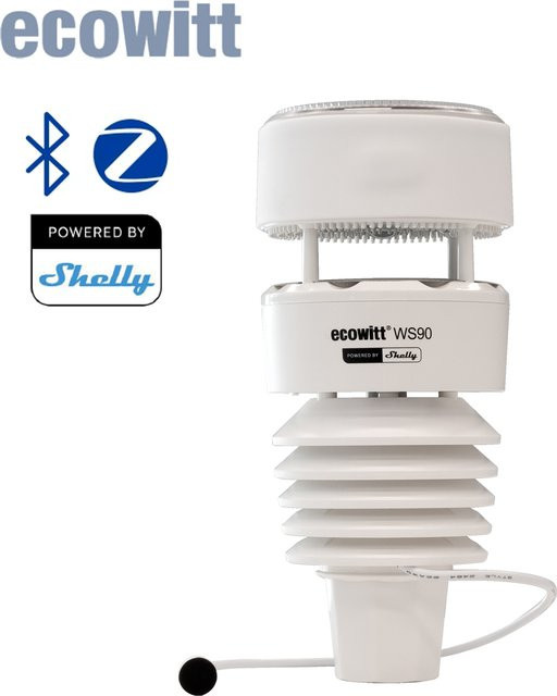 Ecowitt WS90 7-in-1 Wetterstation mit Shelly-Technologie in Weiß - Bild 1