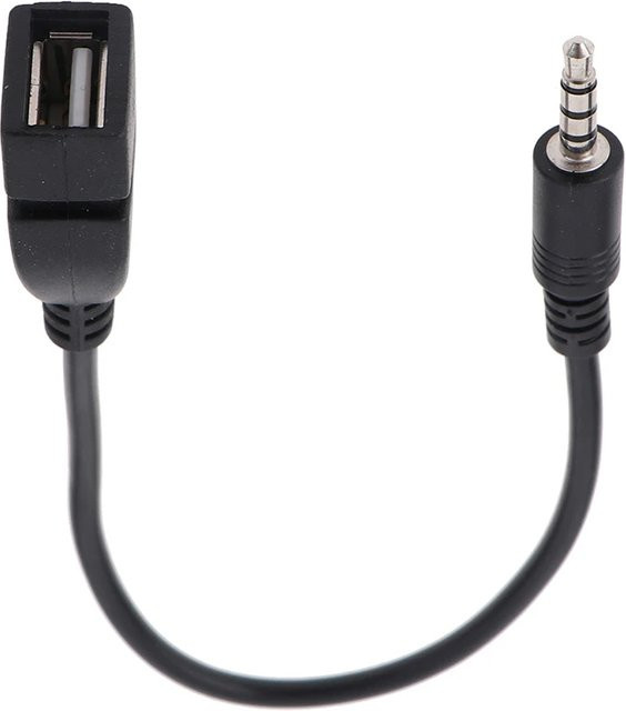 USB-C auf 3,5 mm Klinke Audiokabel in Schwarz für Auto und Kopfhörer - Bild 1