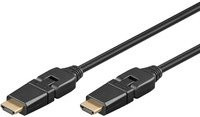 goobay High-Speed HDMI Kabel mit Ethernet/LAN in Schwarz und Gold - Bild 1